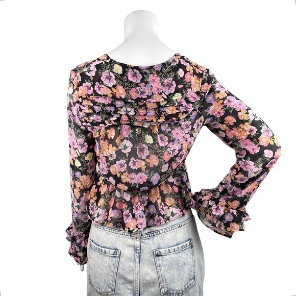 Free People Cottage Fairycore Maybel Floral Crop Blouse Femme Size XS-Small* - Picture 3 of 13